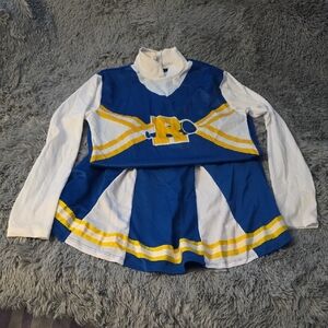 Riverdale Blue and White Cheerleader Top And Skirt with Yellow Accents